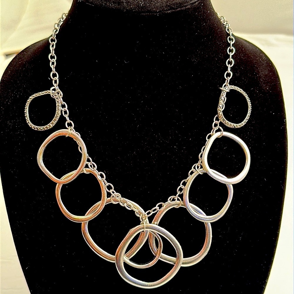 Paparazzi silver and gunmetal rhinestone adjustable necklace and earring set